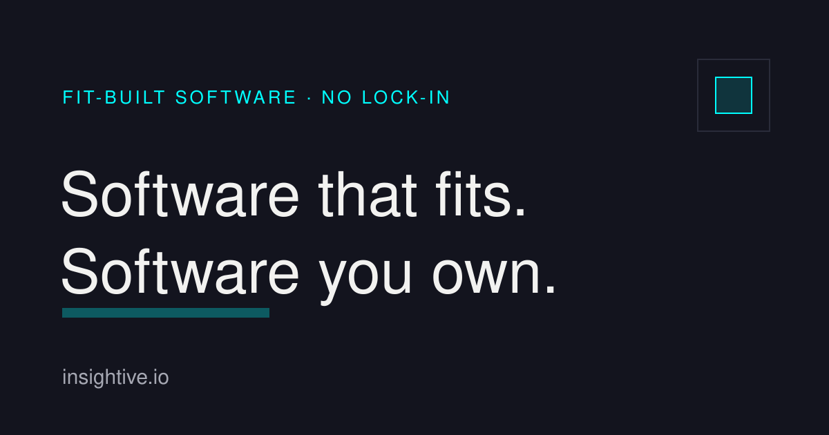Software That Fits. Software You Own. | Insightive